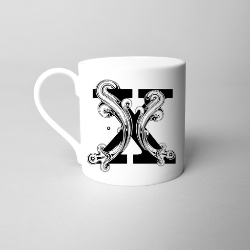 Si Scott 'X' Alphabet Initial Monogram Fine Bone China Mug.jpg