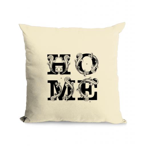 Home Typography Cotton Canvas Cushion